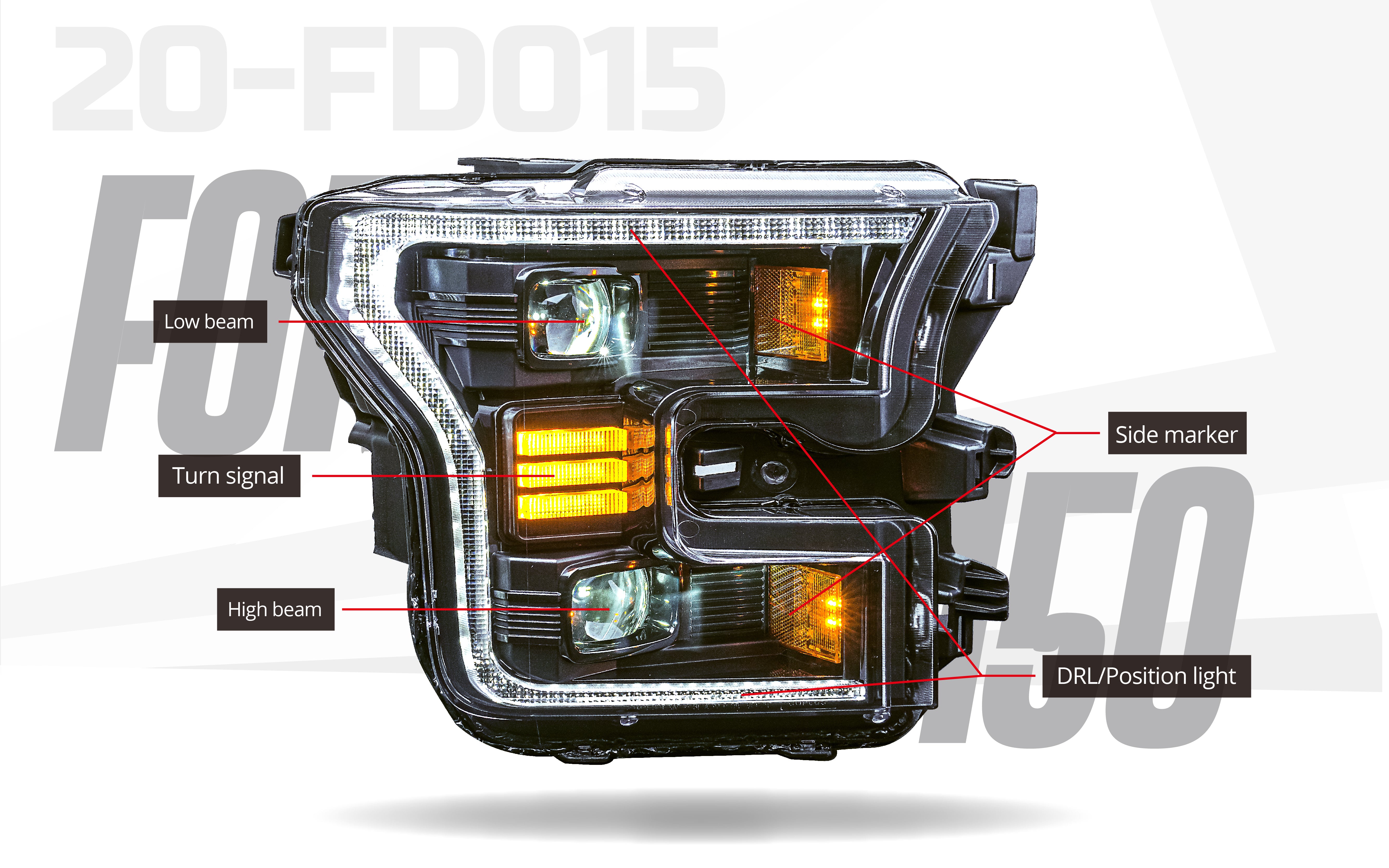 2015-2017 FORD F150 Headlight